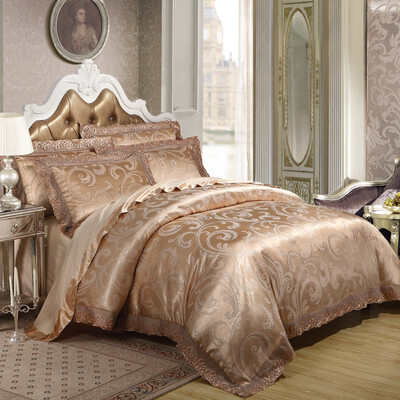 

Hengyuan Xiang home textiles European lace Jacquard bed four sets of four seasons comfortable bed sheets quilt four sets of flowers flowers 1.5 meters bed / quilt 200 * 230cm