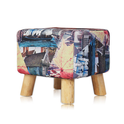 

Small B simple square stool fabric stool lazy computer stool fight color AM12