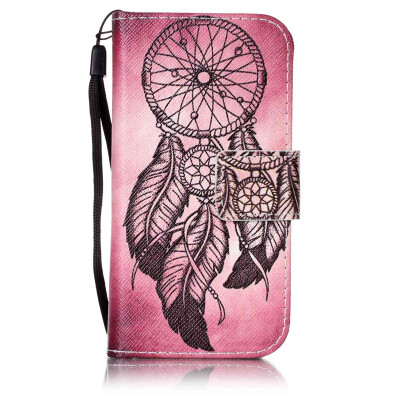 

Maroon Wind Chimes Design PU Leather Flip Cover Wallet Card Holder Case for Apple iPod Touch 5