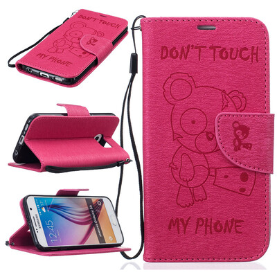 

Rose Bear Embossed PU Leather Wallet Case Classic Flip Cover with Stand Function and Credit Card Slot for SAMSUNG GALAXY S6