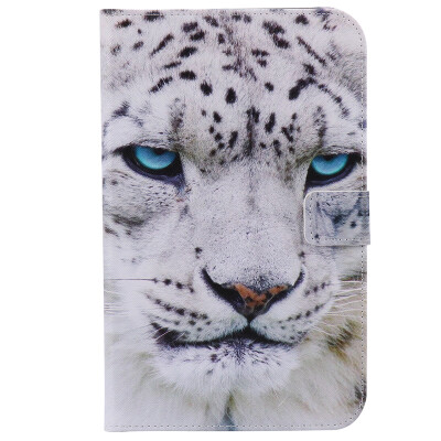 

White Leopard Design PU Leather Flip Cover Wallet Card Holder Case for SAMSUNG T350