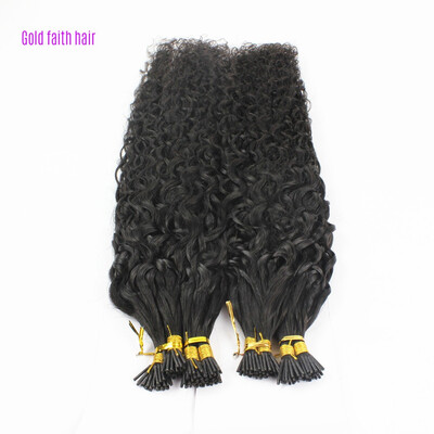 

1g/s 100g Human Remy Hair Natural Black Brown Custom Capsule Keratin Stick I-tip Fusion Curly Human Hair Extensions