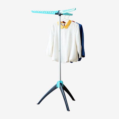 

Ou Runzhe drying rack telescopic folding floor 3 foot drying rack balcony outdoor indoor simple hanger blue