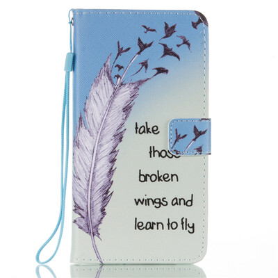 

Feathers&Birds Design PU Leather Flip Cover Wallet Card Holder Case for LG V20