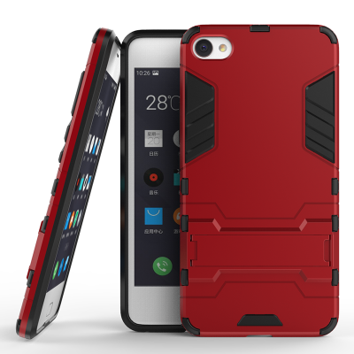 

Red Slim Robot Armor Kickstand Shockproof Hard Rugged Rubber Back Case For MEIZU U20