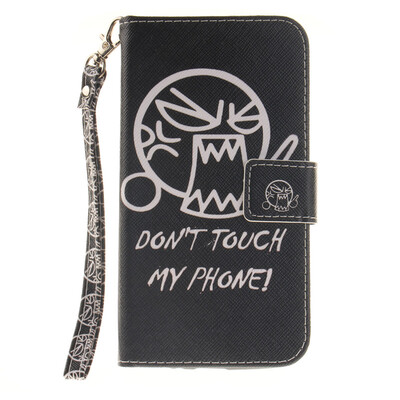

Do not touch me Design PU Leather Flip Cover Wallet Card Holder Case for LG G3