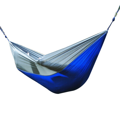 

Shengyuan shengyuan outdoor hammock double leisure indoor swing umbrella cloth light anti-crease to send tied rope 270 140 blue gray