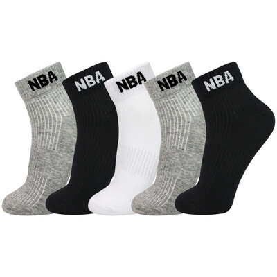 

NBA socks men combed cotton comfortable breathable low socks basketball sports socks 5 pairs of mixed color uniform