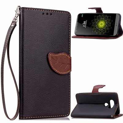 

Black Design PU Leather Flip Cover Wallet Card Holder Case for LG G5