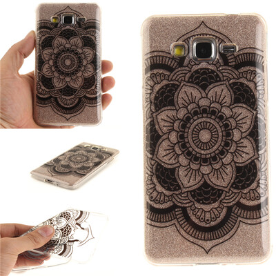 

Black sun flower Pattern Soft Thin TPU Rubber Silicone Gel Case Cover for Samsung Galaxy Grand Prime G530H