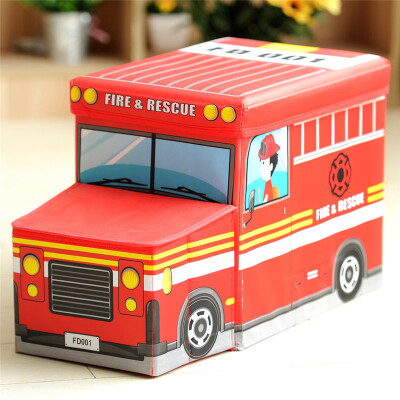 

Space excellent childrens clothing toys can sit folding storage stool creative folding storage box one loaded 30L fire truck