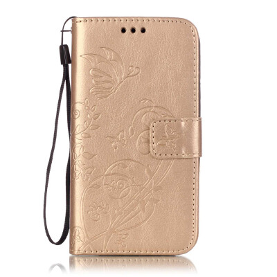 

Gold Flower Design PU Leather Flip Cover Wallet Card Holder Case for MOTO G3