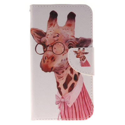 

Giraffe Design PU Leather Flip Cover Wallet Card Holder Case for LG K8