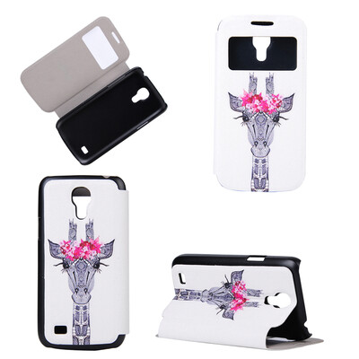 

Giraffe Design PU Leather Flip Cover Wallet Card Holder Case for Samsung Galaxy S4 Mini