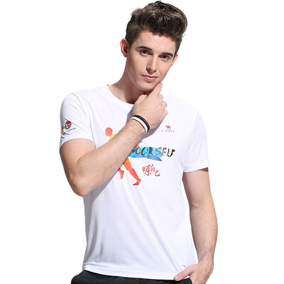 

Camel (CAMEL) с короткими рукавами спортивная футболка мужская и женская пары модели на шею удобная удобная влажная сушка одежды C7S2U7307 белый XXL
