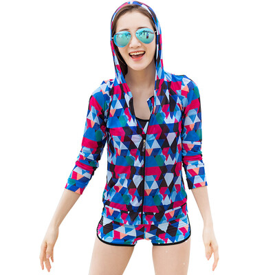

Sanqi (SANQI) swimsuit ladies jacket sunscreen clothes outside the bikini bikini long-sleeved beach beach blouse 17019 red  code