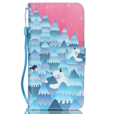 

Snow Mountain Design PU Leather Flip Cover Wallet Card Holder Case for SAMSUNG G5308