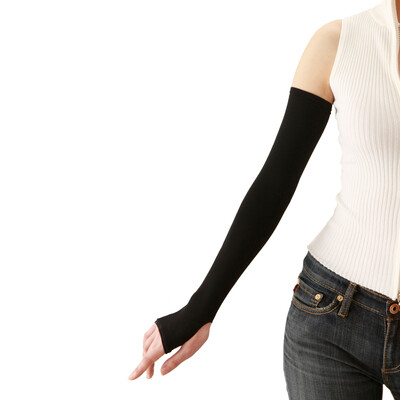 

Jingdong supermarket] woman's desire network structure breathable ice feeling sweat sunscreen UV UPF50 sleeve black