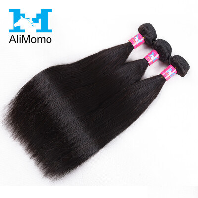 

AliMomo Hair Products Virgin Brazilian Straight Hair 3 Bundles Nature Color 100g/pc Brazilian Virgin Hair Straight Human Hair