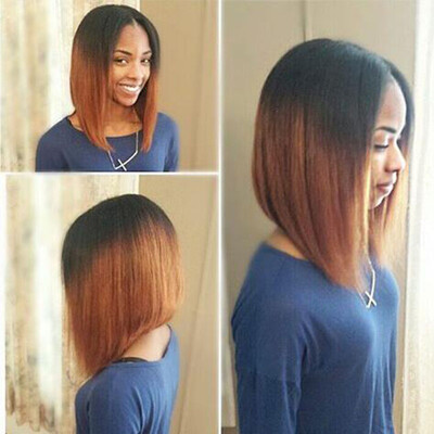 

1bT30 Color Short Bob Straight Hair Glueless Lace Front Human Hair Wigs Brazilian Virgin Hair Ombre Lace Front Wigs
