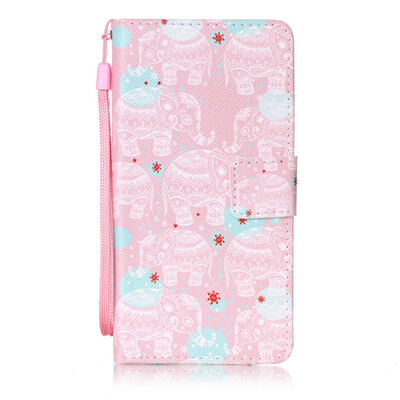 

Розовый слон дизайн PU кожа флип Обложка Кошелек Карты Чехол для Sony Xperia X