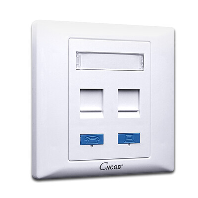 

[Jingdong доставки] CNCOB CN-1202 Интернет-телефон голосовой информации панель интерфейса двухпортовый кабель модуль панель гнездо с двумя отверстиями гнездо панели толстый тип материала ПК