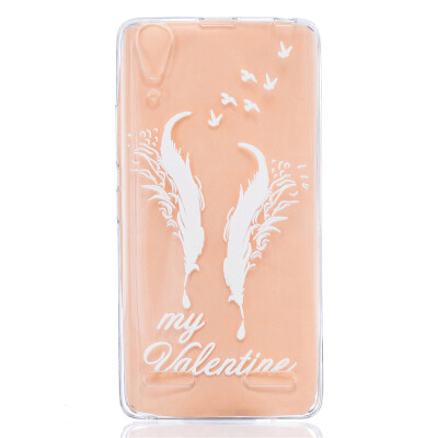 

Double feathers Pattern Soft Thin TPU Rubber Silicone Gel Case Cover for Lenovo A6000