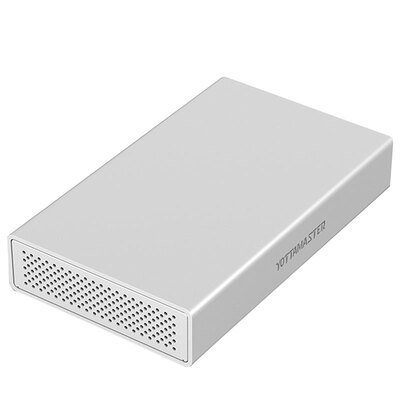 

YottaMaster PS100C3 алюминиевый сплав 3,5-дюймовый Type-C жесткий диск SATA3.0 серийный настольный жесткий диск шкаф для хранения поддержка 10TB жесткий диск серебристый