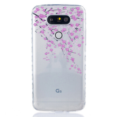 

Peach blossom Pattern Soft Thin TPU Rubber Silicone Gel Case Cover for LG G5