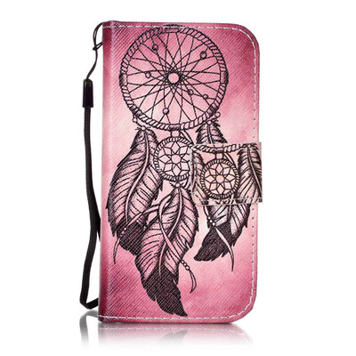

Maroon Wind Chimes Design PU Leather Flip Cover Wallet Card Holder Case for Apple iPhone SE