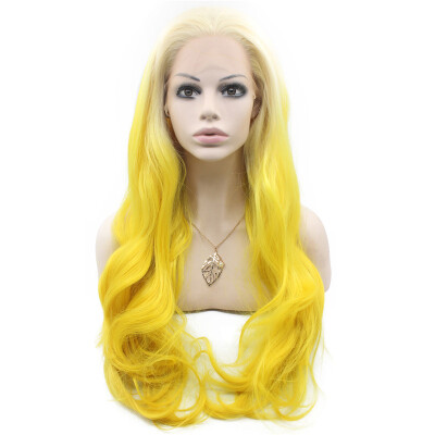 

Iwona Synthetic Hair Lace Front Long Wavy Blonde Yellow Ombre Wig