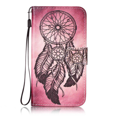 

Maroon Wind Chimes Design PU Leather Flip Cover Wallet Card Holder Case for LG K10