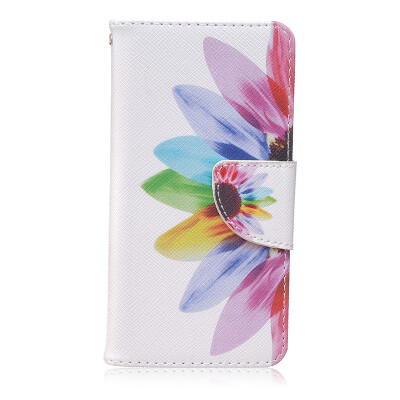 

Seven color flowers Design PU Leather Flip Cover Wallet Card Holder Case for BQ Aquaris M5