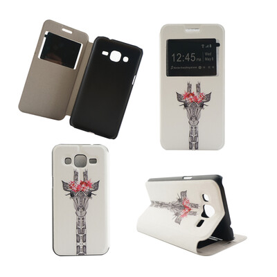 

Giraffe Design PU Leather Flip Cover Wallet Card Holder Case for Samsung Galaxy J2