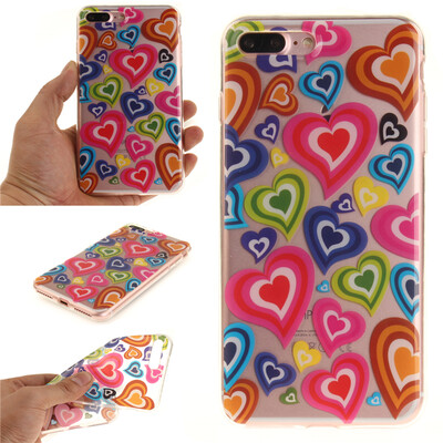 

Colorful love Pattern Soft Thin TPU Rubber Silicone Gel Case Cover for IPHONE 7 Plus