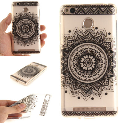 

Black mandala Pattern Soft Thin TPU Rubber Silicone Gel Case Cover for XiaoMi Redmi 3sRedmi 3XRedmi 3S Prime