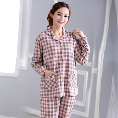 

Jingdong Supermarket] Antarctic pajamas home service spring and autumn cartoon models lattice men and women on the clubbing suit X675X20082-2 lattice