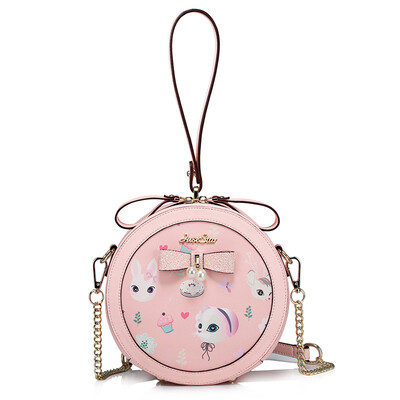 

JUST STAR bag JUST STAR bag female fashion small round bag bag handbag trend of women&39s bag shoulder bag Korean Messenger bag wave 268 pink