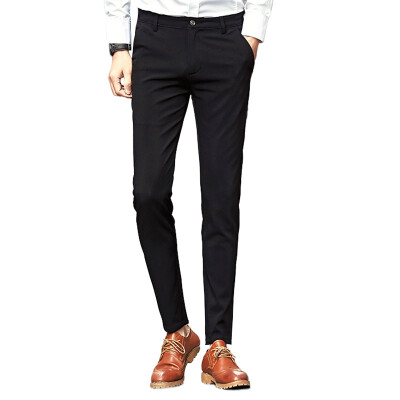 

MSEK) casual pants men's business straight Slim stretch Korean pants trousers men LXK70102 sapphire blue 32