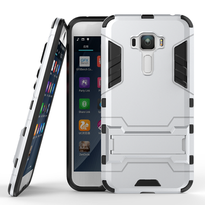 

Серебряный Slim Robot Armor Kickstand Ударопрочный жесткий корпус из прочной резины для ASUS Zenfone ZD552KL