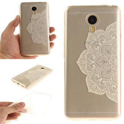 

Half white flowers Pattern Soft Thin TPU Rubber Silicone Gel Case Cover for MEIZU Note 3