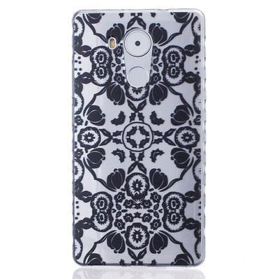 

Черные цветы Pattern Мягкая обложка Тонкий ТПУ резиновый силиконовый гель чехол для HUAWEI Mate 8