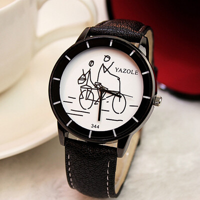 

Watch female watch fashion black and white cartoon belt simple needle buckle student fashion table YZL0540TH-4