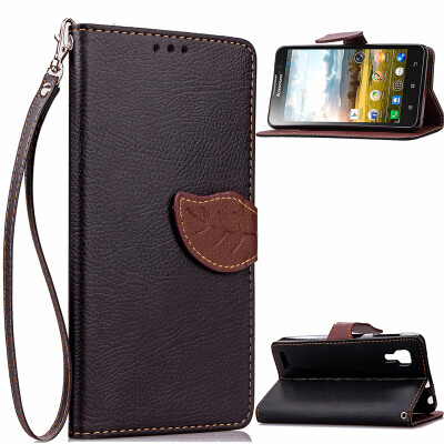 

Black Design PU Leather Flip Cover Wallet Card Holder Case for Lenovo P780