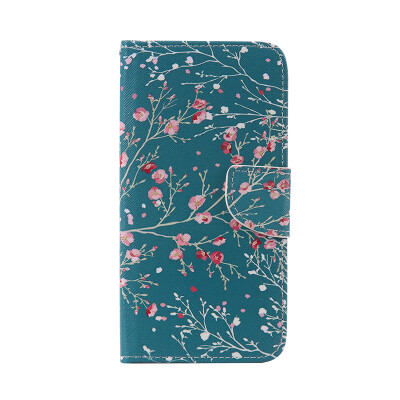 

Blue Apricot Tree Design PU Leather Flip Cover Wallet Card Holder Case for SAMSUNG J710 J72016