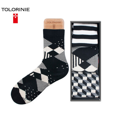 

[Jingdong Supermarket] TOLORINIE business men socks combed cotton color thousands of birds grid business men's cotton socks four seasons men socks in the tube socks [3 double] K7119M0011