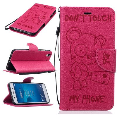 

Rose Bear Embossed PU Leather Wallet Case Classic Flip Cover with Stand Function and Credit Card Slot for HUAWEI Y6 II/Honor 5A