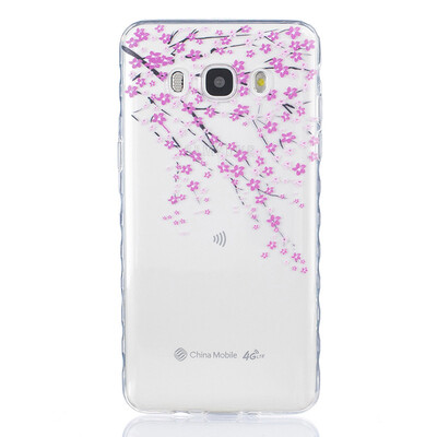 

Peach blossom Pattern Soft Thin TPU Rubber Silicone Gel Case Cover for SAMSUNG Galaxy J5 2016J510