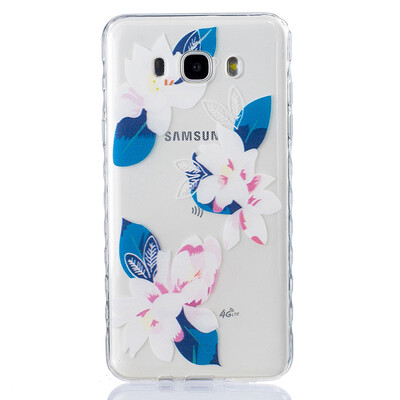 

Purple lily Pattern Soft Thin TPU Rubber Silicone Gel Case Cover for SAMSUNG Galaxy J7 2016J710
