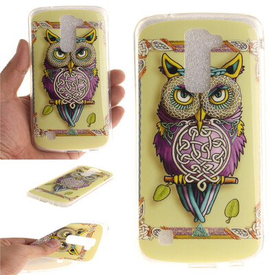 

Сова Pattern Мягкий тонкий ТПУ Резиновая крышка силиконовый гель чехол для LG K10